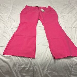 Judy Blue Plus Size Women’s Bright Pink Flared Bottoms